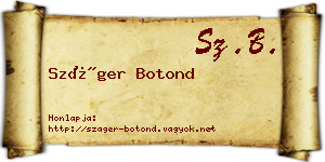 Száger Botond névjegykártya